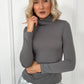 Silvia Polo Neck Top - Grey