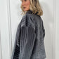 Paloma  Velvet Blazer Jacket with Pockets in Silver