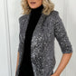 Nadia Sequin Blazer - Silver