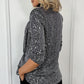 Nadia Sequin Blazer - Silver