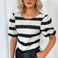 Lola Striped Crop Top - Black