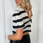 Lola Striped Crop Top - Black