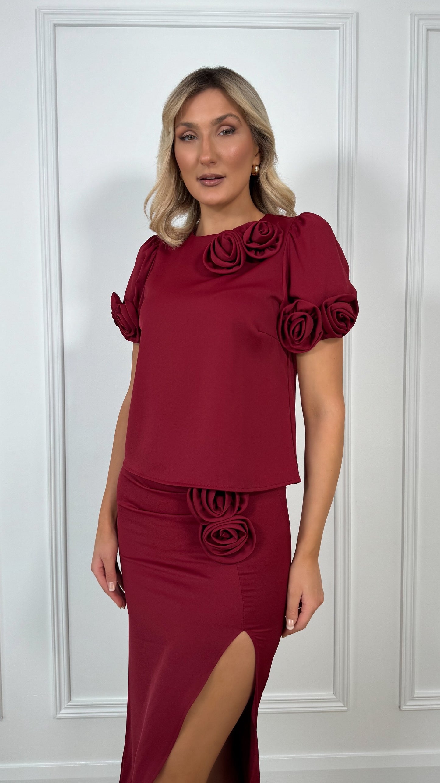 Ava Red Rose Blouse