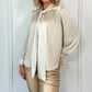 Sophia Satin Bowknot Shirt - Beige