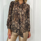 Nicole Animal Print Shirt - Brown