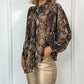 Nicole Animal Print Shirt - Brown