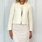 Charlotte Embroidered Short Blazer - Beige