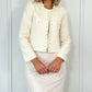 Charlotte Embroidered Short Blazer - Beige