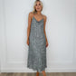 Strappy Sequin Maxi Dress - Silver