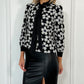 Kate Floral Sequin Shirt - Black and White