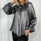 Lorna Bowknot Metallic Shirt - Black