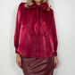 Aoife Bowknot Metallic Shirt - Red