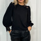 Leona Blouse with Embroidered Details - Black