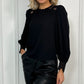 Leona Blouse with Embroidered Details - Black