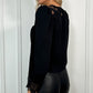 Leona Blouse with Embroidered Details - Black