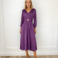 Luna Belted Satin Dress - Purple