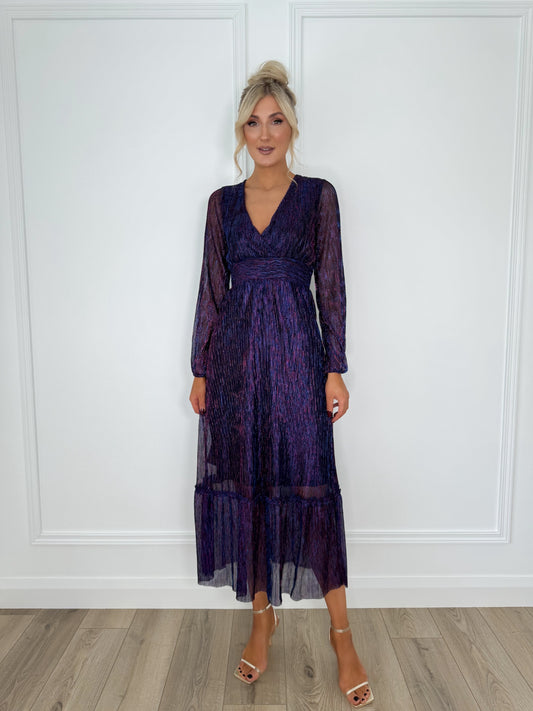 Lola Sequin Maxi Dress - Blue