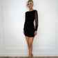 Joss Short Sparkling Dress - Black