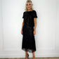 Sequin Fringe Maxi Skirt - Black
