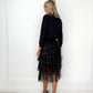 Tulle Layered Midi Skirt - Black