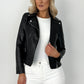 Siobhan Crop Faux Leather Jacket - Black