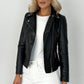 Siobhan Crop Faux Leather Jacket - Black