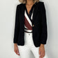 Sonya Single Breasted Blazer with Gold Button - Black