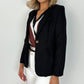 Sonya Single Breasted Blazer with Gold Button - Black