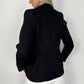 Sonya Single Breasted Blazer with Gold Button - Black