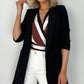 Annie  Longline Blazer with Ruched Sleeves - Black