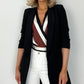 Annie  Longline Blazer with Ruched Sleeves - Black