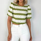 Lola Striped Crop Top - Green