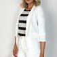 Sinead Slim Open Blazer with Ruched Sleeves - White