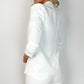 Sinead Slim Open Blazer with Ruched Sleeves - White