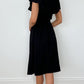 Ruffle Short Sleeve Shirt Dress - Black