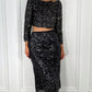 Lorna Black Sequin Skirt