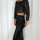 Lorna Black Sequin Skirt