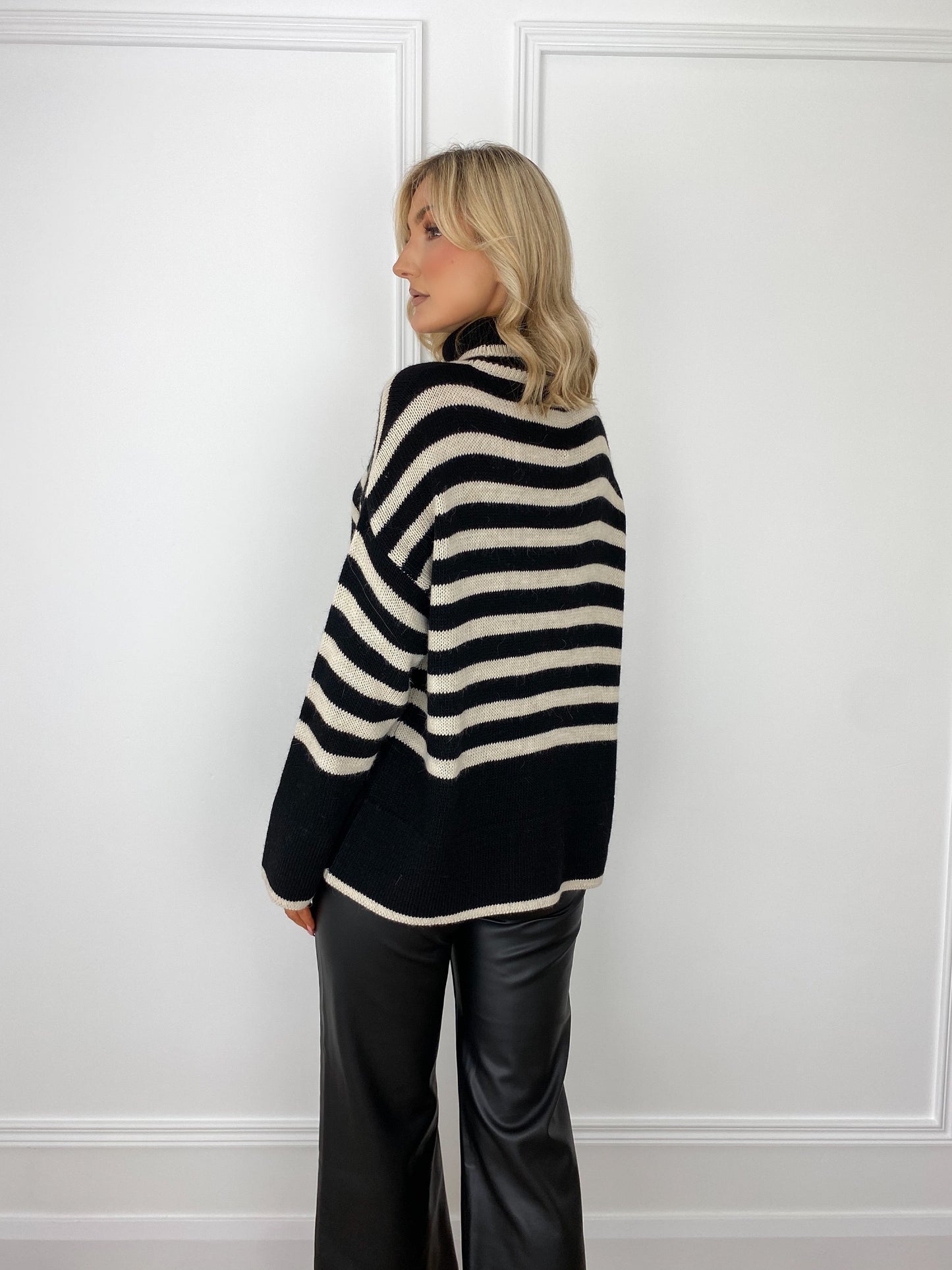 Kelly Striped Jumper with High Neck