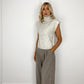 Cassy Sweater Vest With High Neck  - Grey