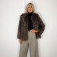 Mag Faux Fur Buttoned Jacket - Brown