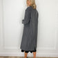 Striped Longline Coat - Grey