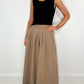 Wide Leg Tailored Trousers - Taupe
