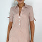 Cathy Pink and White Stripe Shirt