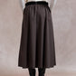 Ciara Flared Belted Midi Skirt - Chocolate Brown