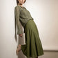 Claire Maxi Flared Skirt - Khaki