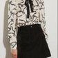 Linda Suede Mini Skirt with Side Pockets - Black