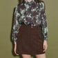 Linda Suede Mini Skirt with Side Pockets - Brown