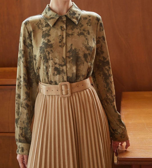 Val Printed Shirt - Khaki