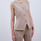 Norma Button Up Waistcoat - Taupe
