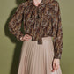 Suzanne Printed Bowknot Shirt - Brown
